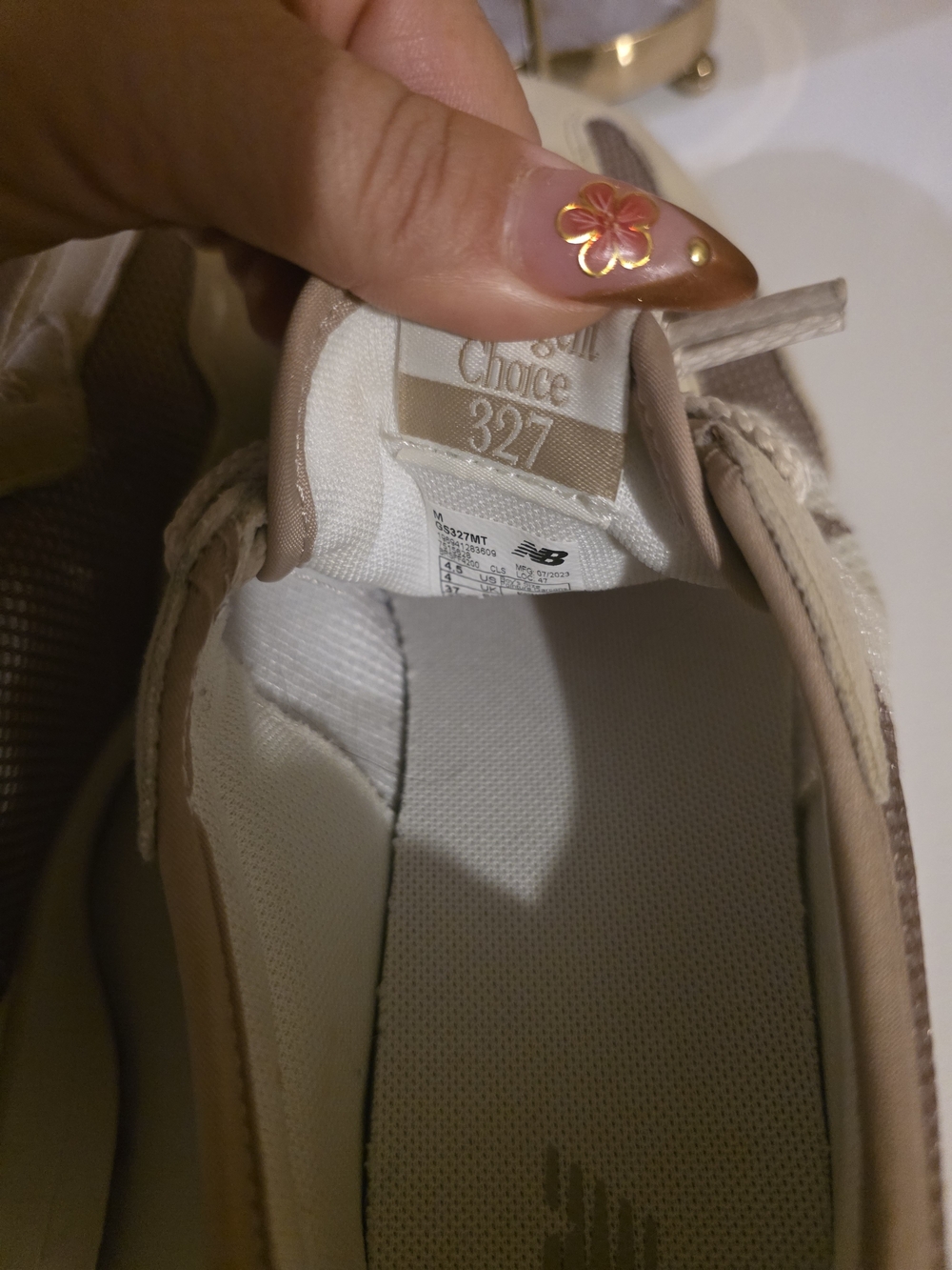 New Balance Beige and Brown Mesh Suede Sneakers - Picture 5 of 5
